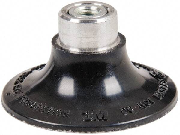 3M - 3" Diam Hard Backing Pad - 1/4-20 Thread & 20000 Max RPM, for Deburring Wheels - Industrial Tool & Supply