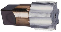 Hertel - 1-1/2 - 11-1/2 NPTF Thread, 7 Flute Standard Pipe Tap - 4-1/4" OAL, 1-3/4" Thread Length, 1-1/2" Shank Diam, Chrome Finish, High Speed Steel - Exact Industrial Supply
