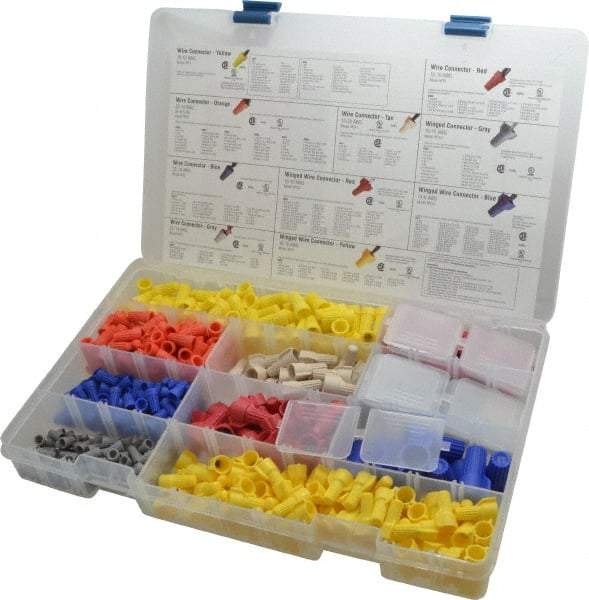 Buchanan - 570 Piece, Wire Connector Kit - 22 to 6 AWG Compatible Wire Size - Industrial Tool & Supply