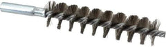 Schaefer Brush - 4" Brush Length, 1" Diam, Double Stem, Single Spiral Tube Brush - 6-1/4" Long, Stainless Steel, 12-24 Female Connection - Industrial Tool & Supply