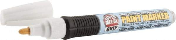 Super Met-Al - Light Blue Paint Marker - Fiber Tip, Oil Based - Industrial Tool & Supply