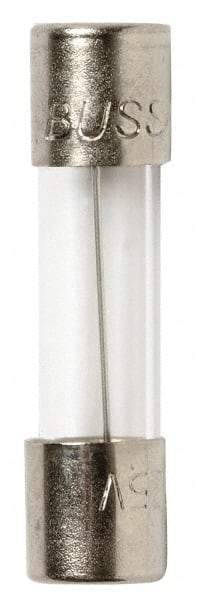 Cooper Bussmann - 250 VAC, 32 VDC, 0.125 Amp, Time Delay Miniature Glass Fuse - 20mm OAL, 10 at 125 V kA Rating, 5mm Diam - Industrial Tool & Supply