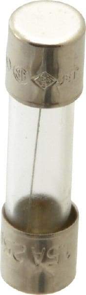 Cooper Bussmann - 250 VAC, 32 VDC, 1.5 Amp, Time Delay Miniature Glass Fuse - 20mm OAL, 10 at 125 V kA Rating, 5mm Diam - Industrial Tool & Supply