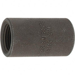Made in USA - Size 3/8", Class 3,000, Forged Carbon Steel Black Pipe Coupling - 3,000 psi, Threaded End Connection - Industrial Tool & Supply