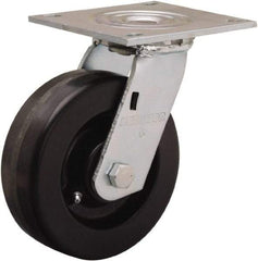 Hamilton - 6" Diam x 2" Wide x 7-1/2" OAH Top Plate Mount Swivel Caster - Phenolic, 900 Lb Capacity, Straight Roller Bearing, 5 x 5-1/2" Plate - Industrial Tool & Supply
