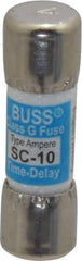 Cooper Bussmann - 170 VDC, 600 VAC, 10 Amp, Time Delay Size Rejecting/NonRejecting Fuse - Fuse Holder Mount, 1-5/16" OAL, 10 at DC, 100 at AC (RMS) kA Rating, 13/32" Diam - Industrial Tool & Supply
