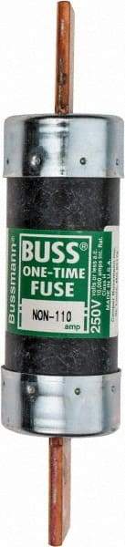 Cooper Bussmann - 125 VDC, 250 VAC, 110 Amp, Fast-Acting General Purpose Fuse - Bolt-on Mount, 7-1/8" OAL, 10 (RMS Symmetrical) kA Rating, 1-9/16" Diam - Industrial Tool & Supply
