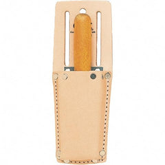 CLC - Knife Holster with 1 Pocket - Leather, Natural (Color), 2" Wide x 6" High x 1-1/4" Deep - Industrial Tool & Supply