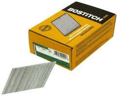 Stanley Bostitch - 15 Gauge 0.072" Shank Diam 2-1/2" Long Finishing Nails for Power Nailers - Steel, Galvanized Finish, Angled Stick Collation, Chisel Point - Industrial Tool & Supply