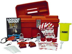 NMC - 40 Piece Electrical Lockout Kit - 3/4 Inch Vertical Shackle Clearance, Comes in Carrying Case - Industrial Tool & Supply