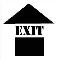 NMC - Exit Stencil - 0.06 Inch Thick, Polyethylene, English - Industrial Tool & Supply