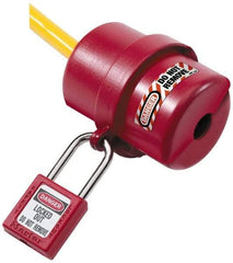 NMC - Plastic Plug Lockout - 2-1/4" Plug Size, 3/4 Max Cord Diam, 3-1/4" Lockout Length, 1 Padlock - Industrial Tool & Supply