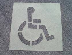 NMC - Handicapped Symbol Stencil - 38 Inch High x 34 Inch Wide Character x 0.06 Inch Thick, Polyethylene - Industrial Tool & Supply