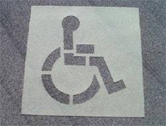 NMC - Handicapped Symbol Stencil - 38 Inch High x 34 Inch Wide Character x 0.06 Inch Thick, Polyethylene - Industrial Tool & Supply