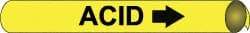 NMC - Pipe Marker with Acid Legend and Arrow Graphic - 10 to 10" Pipe Outside Diam, Black on Yellow - Industrial Tool & Supply