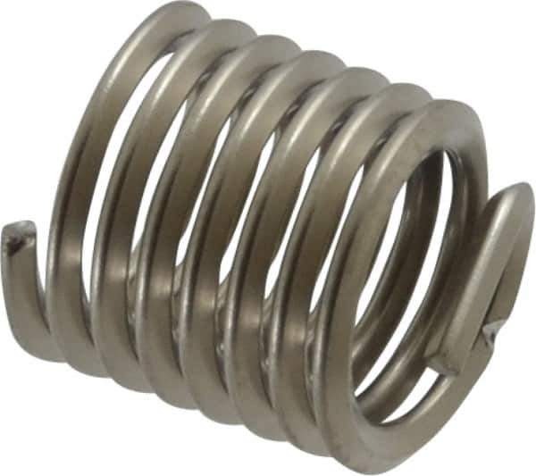 Recoil - 7/16-14 UNC, 0.656" OAL, Free Running Helical Insert - 7-3/8 Free Coils, Tanged, Stainless Steel, 1-1/2D Insert Length - Industrial Tool & Supply