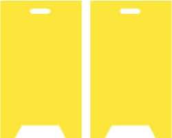 NMC - Blank - No Legend, 12" Wide x 20" High, Plastic Floor Sign - A-Frame, Yellow, For Accident Prevention - Industrial Tool & Supply