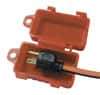 NMC - Plastic Plug Lockout - 110/220 Volt, 1-3/4" Plug Size, 1/2 Max Cord Diam, 3-1/4" Lockout Length, 1 Padlock - Industrial Tool & Supply
