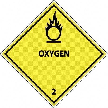 NMC - Oxygen DOT Shipping Label - 4" High x 4" Wide - Industrial Tool & Supply
