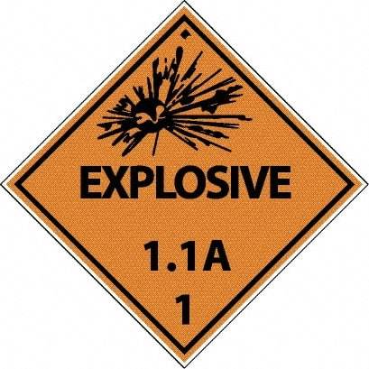 NMC - Explosives 1.1A Shipping Label - 4" High x 4" Wide - Industrial Tool & Supply