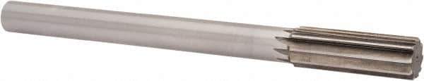 Interstate - 0.879" High Speed Steel 6 Flute Chucking Reamer - Straight Flute, 3/4" Straight Shank, 2-5/8" Flute Length, 10" OAL - Industrial Tool & Supply