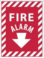 NMC - Fire Alarm, Plastic Fire Sign - 9" Wide x 12" High - Industrial Tool & Supply