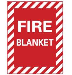 NMC - Fire Blanket, Plastic Fire Sign - 9" Wide x 12" High - Industrial Tool & Supply
