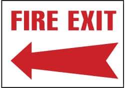 NMC - Fire Exit, Plastic Fire Sign - 14" Wide x 10" High - Industrial Tool & Supply