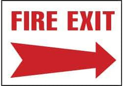 NMC - Fire Exit, Plastic Fire Sign - 14" Wide x 10" High - Industrial Tool & Supply