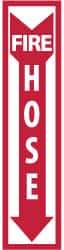 NMC - Fire Hose, Pressure Sensitive Vinyl Fire Sign - 4" Wide x 18" High - Industrial Tool & Supply