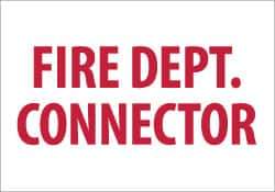 NMC - Fire Dept. Connector, Plastic Fire Sign - 10" Wide x 7" High - Industrial Tool & Supply