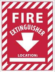 NMC - Fire Extinguisher Location: ____, Plastic Fire Sign - 9" Wide x 12" High - Industrial Tool & Supply