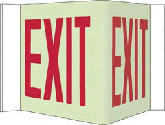 NMC - Exit, Acrylic Exit Sign - 14-1/2" Wide x 8" High, Glow-in-the-Dark - Industrial Tool & Supply