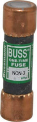 Cooper Bussmann - 125 VDC, 250 VAC, 3 Amp, Fast-Acting General Purpose Fuse - Fuse Holder Mount, 50.8mm OAL, 50 at AC/DC kA Rating, 9/16" Diam - Industrial Tool & Supply
