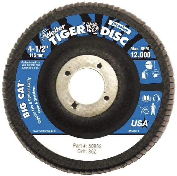 Weiler - Flap Disc - Phenolic Backing, Arbor Attaching System - Industrial Tool & Supply
