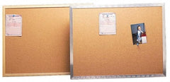 UNIVERSAL - 24" Wide x 18" High Open Cork Bulletin Board - Aluminum Frame, Natural Tan - Industrial Tool & Supply