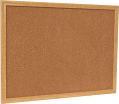 UNIVERSAL - 24" Wide x 18" High Open Cork Bulletin Board - Wood Frame, Natural Tan - Industrial Tool & Supply