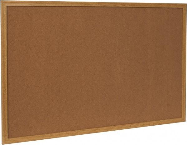 UNIVERSAL - 36" Wide x 24" High Open Cork Bulletin Board - Wood Frame, Natural Tan - Industrial Tool & Supply