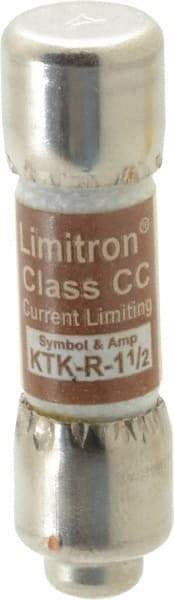 Cooper Bussmann - 600 VAC, 1.5 Amp, Fast-Acting General Purpose Fuse - Fuse Holder Mount, 1-1/2" OAL, 200 at AC (RMS) kA Rating, 13/32" Diam - Industrial Tool & Supply
