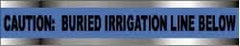NMC - Caution: Buried Irrigation Line Below, Detectable Underground Tape - 1,000 Ft. Long x 3 Inch Wide Roll, Polyethylene on Aluminum, 5 mil Thick, Blue - Industrial Tool & Supply