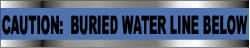 NMC - Caution: Buried Water Line Below, Detectable Underground Tape - 1,000 Ft. Long x 6 Inch Wide Roll, Polyethylene on Aluminum, 5 mil Thick, Blue - Industrial Tool & Supply