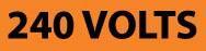 NMC - Electrical Markers Label - Legend: 240 Volts, English, Black & Orange, 9" Long x 2-1/4" High, Sign Muscle Finish - Industrial Tool & Supply