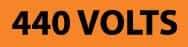 NMC - Electrical Markers Label - Legend: 440 Volts, English, Black & Orange, 9" Long x 2-1/4" High, Sign Muscle Finish - Industrial Tool & Supply