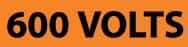 NMC - Electrical Markers Label - Legend: 600 Volts, English, Black & Orange, 9" Long x 2-1/4" High, Sign Muscle Finish - Industrial Tool & Supply