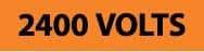 NMC - Electrical Markers Label - Legend: 2400 Volts, English, Black & Orange, 9" Long x 2-1/4" High, Sign Muscle Finish - Industrial Tool & Supply
