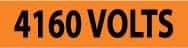 NMC - Electrical Markers Label - Legend: 4160 Volts, English, Black & Orange, 9" Long x 2-1/4" High, Sign Muscle Finish - Industrial Tool & Supply