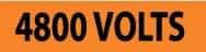 NMC - Electrical Markers Label - Legend: 4800 Volts, English, Black & Orange, 9" Long x 2-1/4" High, Sign Muscle Finish - Industrial Tool & Supply