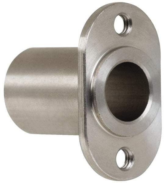 Gibraltar - 1/2" Pin Diam, #10-32 Mounting Hole, Oblong Flange, Stainless Steel Quick Release Pin Receptacle - 1-1/8" Between Mount Hole Center, 1.195" Depth, 3/4" Diam, Grade 303 - Industrial Tool & Supply