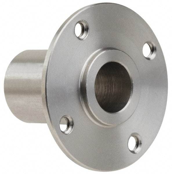 Gibraltar - 3/8" Pin Diam, #6-32 Mounting Hole, Round Flange, Stainless Steel Quick Release Pin Receptacle - 1" Between Mount Hole Center, 0.913" Depth, 9/16" Diam, Grade 303 - Industrial Tool & Supply