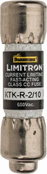 Cooper Bussmann - 600 VAC, 0.2 Amp, Fast-Acting General Purpose Fuse - Fuse Holder Mount, 1-1/2" OAL, 200 at AC (RMS) kA Rating, 13/32" Diam - Industrial Tool & Supply
